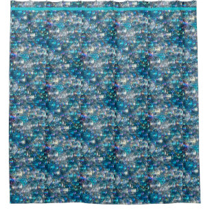 Bulles dans la salle de bain Douche rideau Aqua Bl