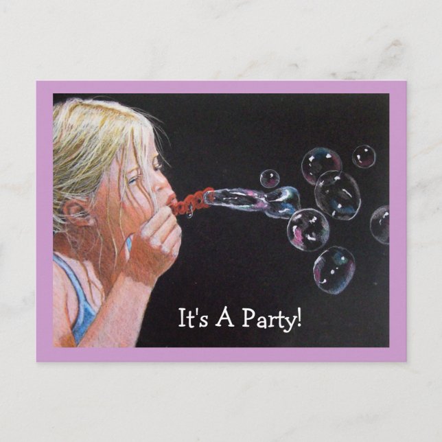 Bulles de Fille : Invitation à la fête d'anniversa (Devant)