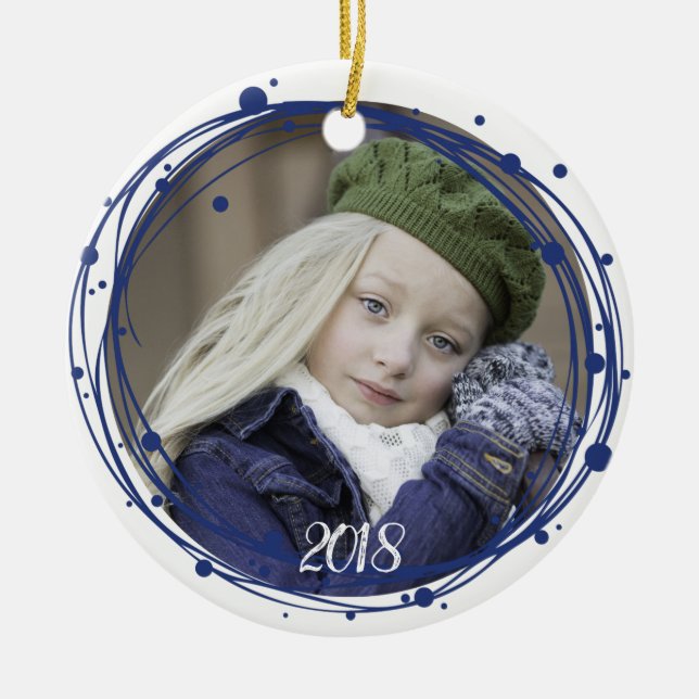 Bulles de neige Ornement de la couronne de Noël (Devant)