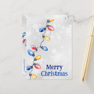 Bulles de Noël, Lumières à cordes, Carte postale d