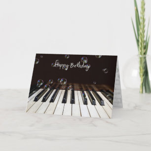 Bulles sur Piano Carte Anniversaire