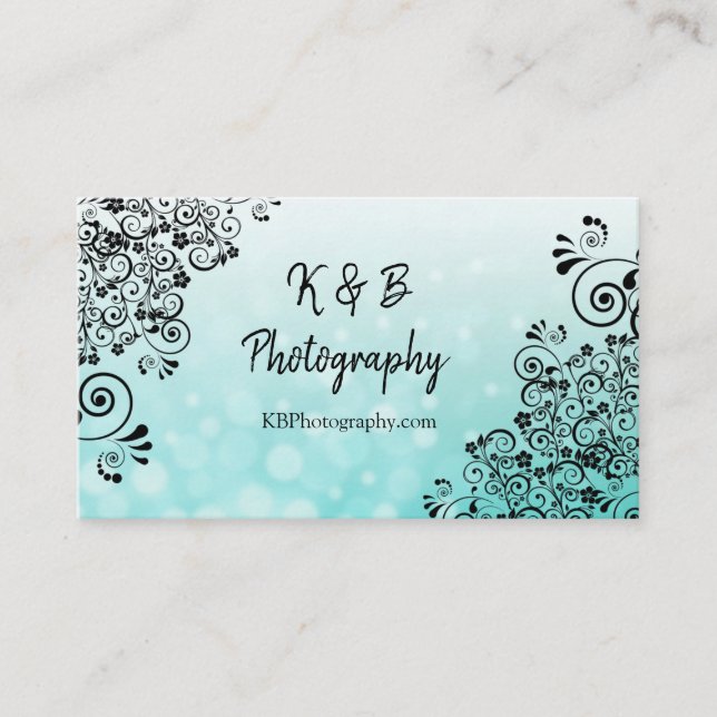 Bulles Turquoises et noires Fancy Carte de visite  (Devant)