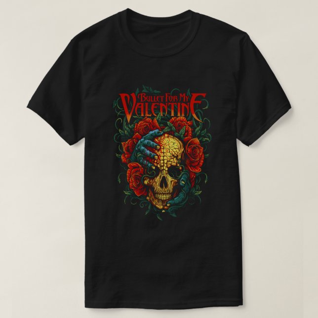 Bullet For My Valentine – Skull Roses Artwork T-Shirt (Design Front)