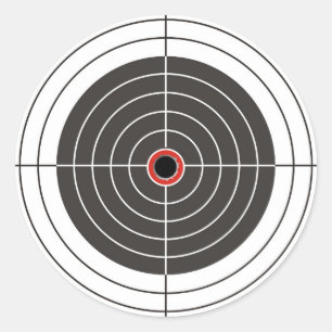 Bullet hole in the target - bull's eye shooting classic round sticker