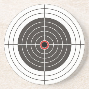 Bullet hole in the target - bull's eye shooting coaster
