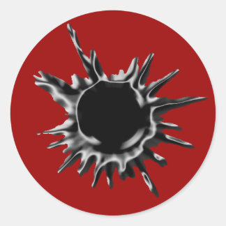 Bullet hole shot classic round sticker