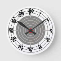 Bullet holes around the target, one hole per hour