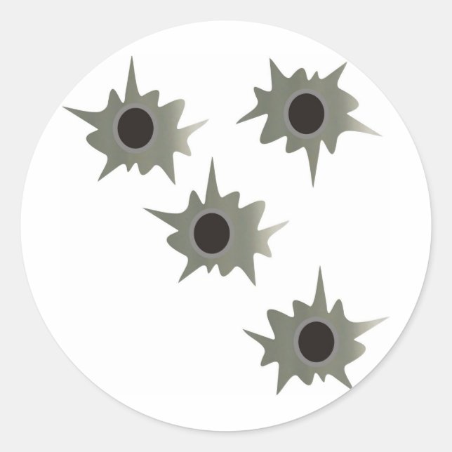 Bullet Holes Classic Round Sticker (Front)