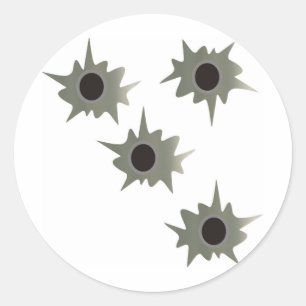 Bullet Holes Classic Round Sticker