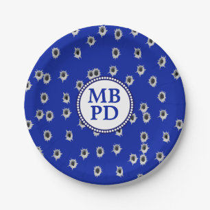 Bullet Holes Police Department Celebration Paper Plate