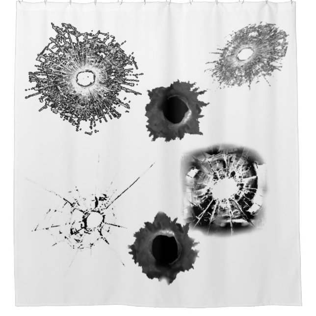 Bullet Holes Shower Curtain, Standard (Front)
