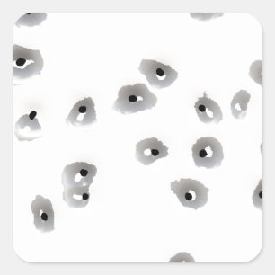 Bullet Holes Square Sticker