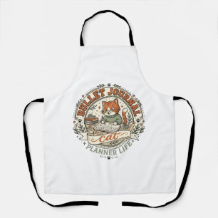 Bullet Journal Cat Bullet Journal Cat Vintage Vect Apron