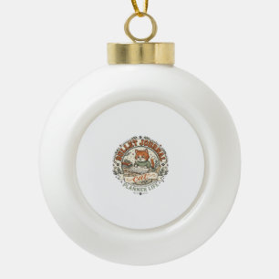 Bullet Journal Cat Bullet Journal Cat Vintage Vect Ceramic Ball Christmas Ornament
