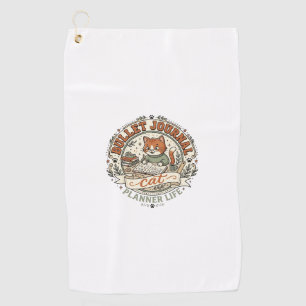 Bullet Journal Cat Bullet Journal Cat Vintage Vect Golf Towel