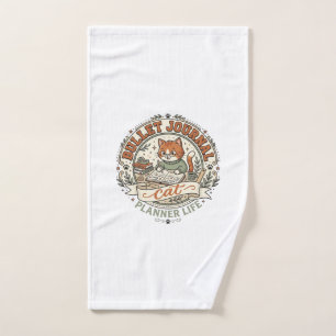 Bullet Journal Cat Bullet Journal Cat Vintage Vect Hand Towel