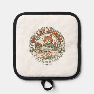 Bullet Journal Cat Bullet Journal Cat Vintage Vect Pot Holder