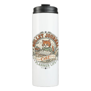 Bullet Journal Cat Bullet Journal Cat Vintage Vect Thermal Tumbler