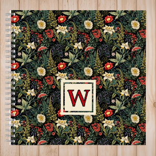 Bullet Journal Fleurs Vintage Rouge Lys Blancs