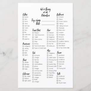 Bullet Journal Packing List