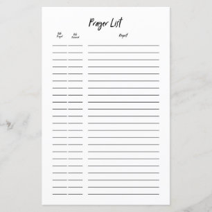 Bullet Journal Prayer Request List Planner Insert