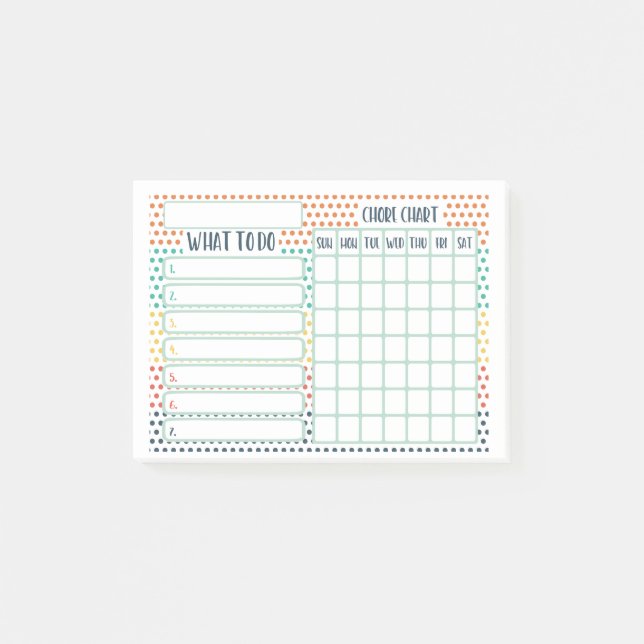 Bullet Journal Style To Do Chore List Post-it Notes (Front)