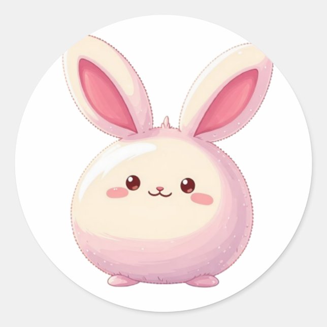 Bullet Journalling Series19 - Cute Rabbit 1 Classic Round Sticker (Front)