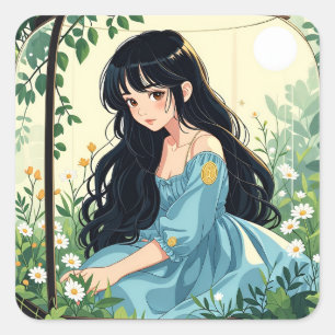 Bullet Journalling Series3 - Terrarium Girl 3 Square Sticker