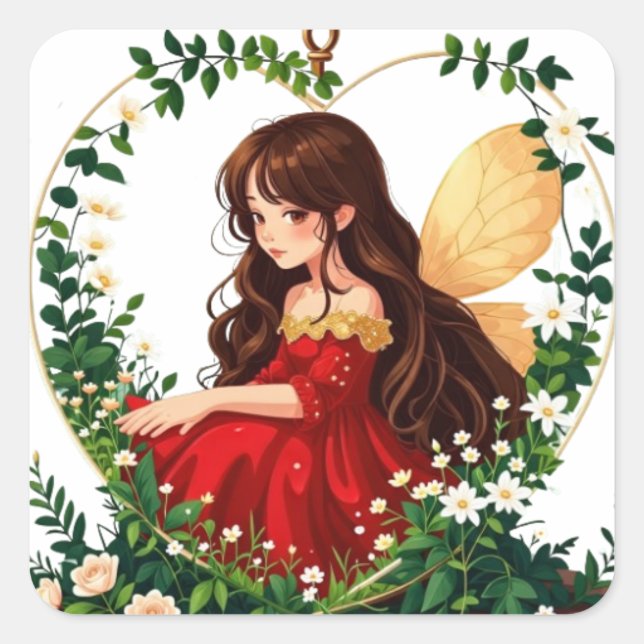 Bullet Journalling Series6 - Terrarium Girl 6 Square Sticker (Front)