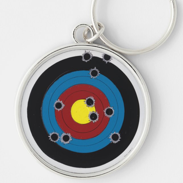 Bullet Riddled Bullseye Keychain (Front)