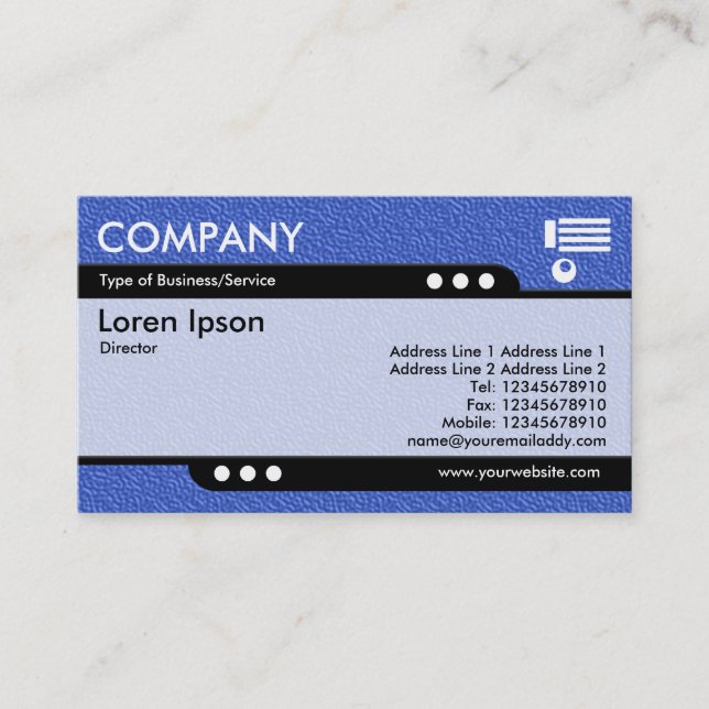 Bullet Train - Blue Embossed Texture Business Card (Front)