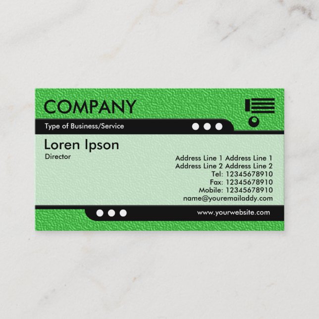 Bullet Train - Bright Green Embossed Texture Business Card (Front)