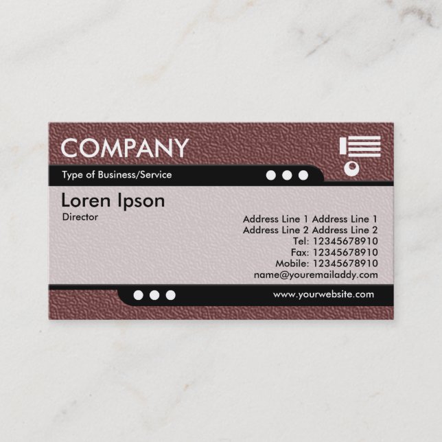 Bullet Train - Brown Embossed Texture Business Card (Front)