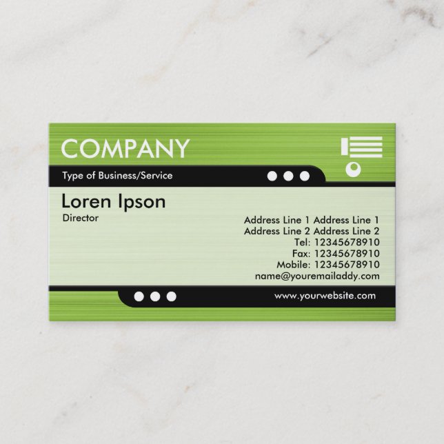 Bullet Train - Brushed Green Texture Business Card (Front)