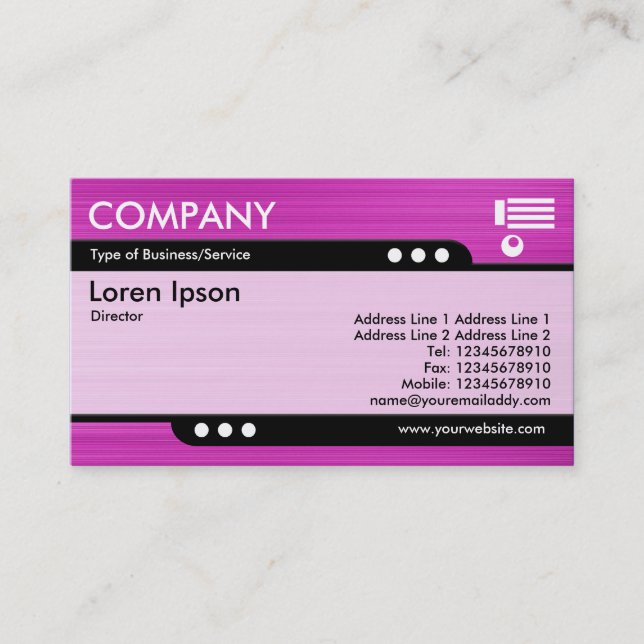 Bullet Train - Brushed Magenta Texture Business Card (Front)