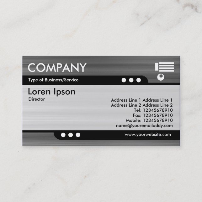 Bullet Train - Brushed Metal Texture Business Card (Front)