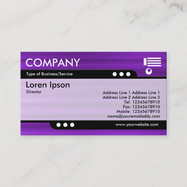 Bullet Train - Brushed Purple Texture Business Card (Front)
