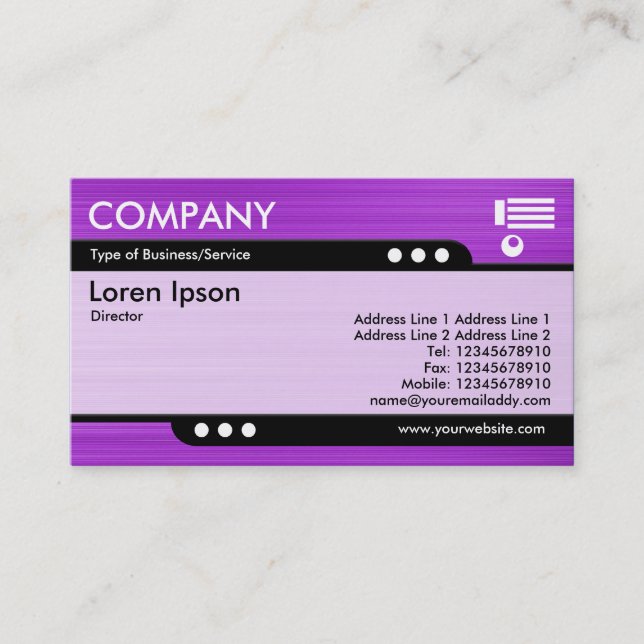 Bullet Train - Brushed Purple Texture Business Card (Front)