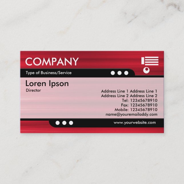 Bullet Train - Brushed Red Texture Business Card (Front)