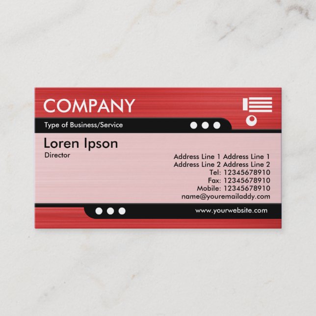 Bullet Train - Brushed Red Texture Business Card (Front)