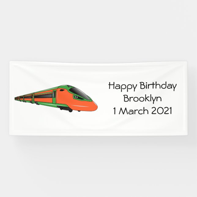 Bullet train cartoon illustration banner (Horizontal)
