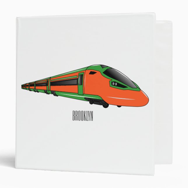 Bullet train cartoon illustration binder (Front/Inside)