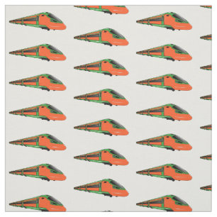 Bullet train cartoon illustration fabric