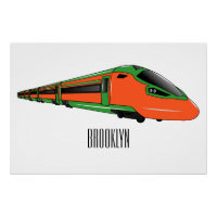 Bullet train cartoon illustration