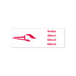 Bullet train cartoon illustration self-inking stamp