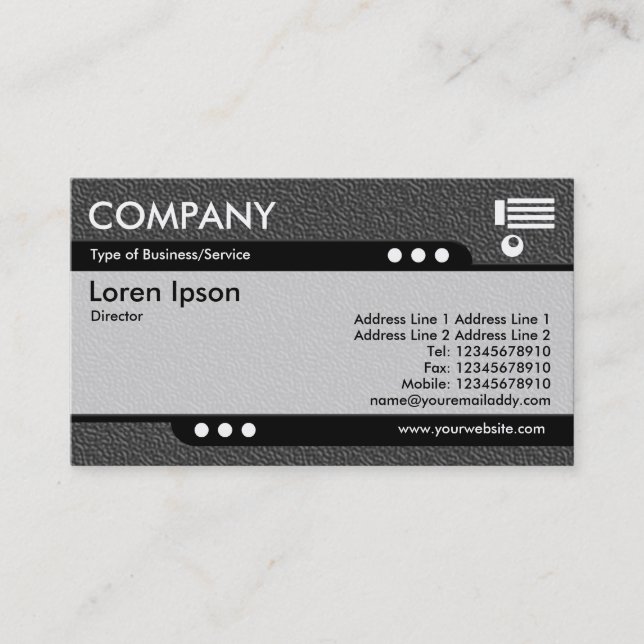 Bullet Train - Dark Grey Embossed Texture Business Card (Front)
