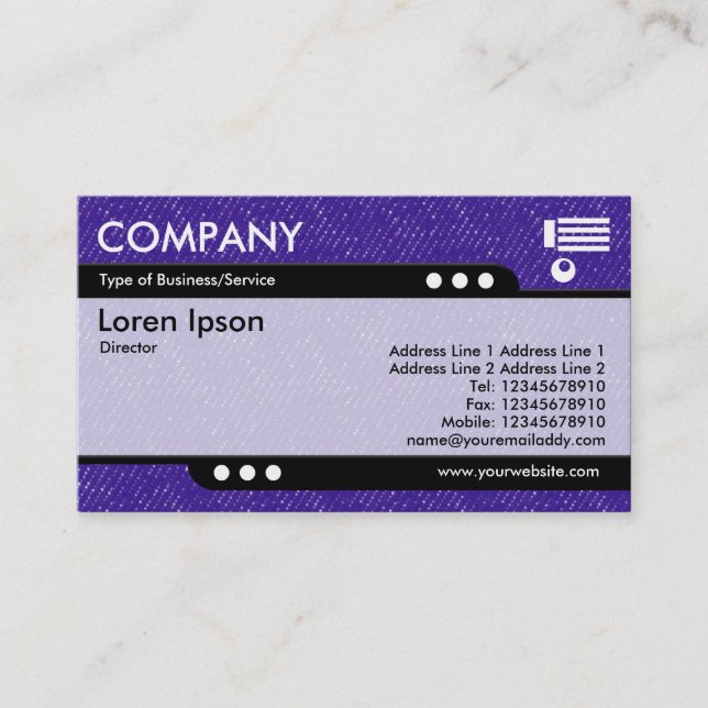 Bullet Train - Indigo Denim Texture Business Card (Front)