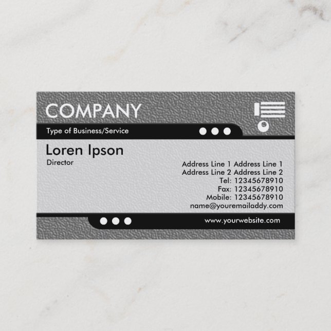 Bullet Train - Mid Grey Embossed Texture Business Card (Front)