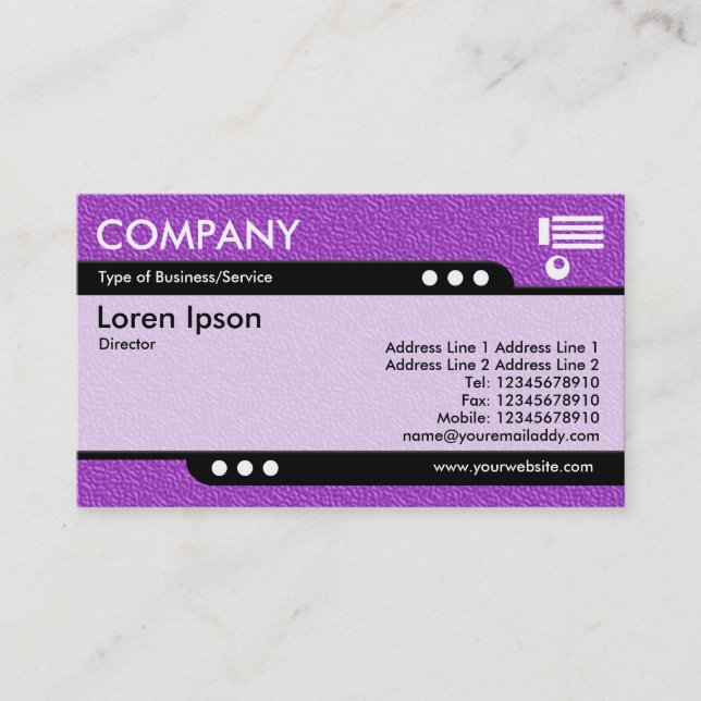 Bullet Train - Purple Embossed Texture Business Card (Front)