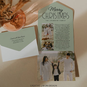 Bulletin de Noël familial Cartes photos de vacance